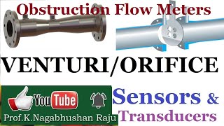 Obstruction Type Flow Meters  Venturi Meter  Orifice Meters  Principles  Applications [upl. by Florie]