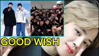 GOOD WISH🛑Jimin and Jungkook send off fellow militaryman with good wishes get spotted in group PIC [upl. by Yecad]