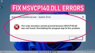 Fix MSVCP140dll Missing or Not Found In Windows 1110 amp older [upl. by Teteak44]