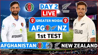 Afghanistan vs New Zealand Only Test Live Scores  AFG vs NZ 1st Test Day 2 Live Scores amp Commentary [upl. by Yecnuahc]