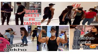 Amazing Public Reaction fitness modal😂 [upl. by Assennav277]