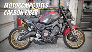 Motocomposites Carbon Fiber amp Lust Lowering Links on the 2021 XSR 900 [upl. by Walston26]