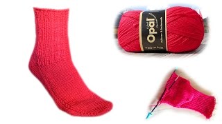 Die 2 Nadel Socke Linkshänder Strickanleitung  Woolpedia® [upl. by Lucio]