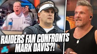 Fan Confronts Mark Davis In His Suite Tells Him To Fire Josh McDaniels  Pat McAfee Reacts [upl. by Intyrb]