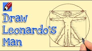 How to draw Leonardo Da Vincis Vitruvian Man Real Easy [upl. by Menzies]