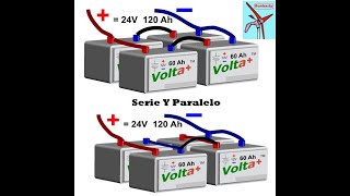 Como Conectar Baterias En Serie Paralelo Y Mixto 12v24v36v48v72v [upl. by Skipp416]