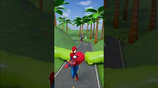 Spiderman vs Spidey Weird Cars Crossing Two Giant Slap Hands in Bollards shorts [upl. by Isyad]