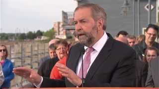 Tom Mulcair says he wont raise EI rates [upl. by Nnaitsirk]