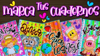 💕CÓMO MARCAR CUADERNOS✏️📒 Taller de Portadas Creativas Aprende Paso a Paso📚😍 [upl. by Itra]