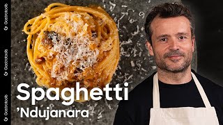 Spaghetti NDUJANARA  I køkkenet med CHRISTIAN PUGLISI [upl. by Ynehteb]