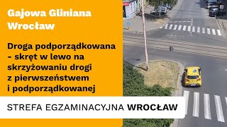 Nauka jazdy  skręt w lewo  skrzyżowanie ul Gajowej z Glinianą we Wrocławiu [upl. by Grounds149]