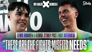 Lewis Bowden and George Stokey interview CRASHED BY FANS after Misfits Boxing fight [upl. by Asiluy]