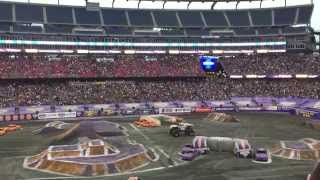 Monster Jam Double Back Flip MaxD Gillette Stadium 2015 [upl. by Astrix]