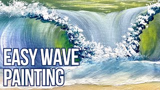 Easy Ocean Wave Painting Timelapse for Beginners [upl. by Dollar]