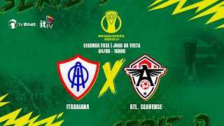 BRASILEIRÃO 2024  SÉRIE D  ITABAIANA x ATLÉTICO CEARENSE MATAMATA [upl. by Celina578]