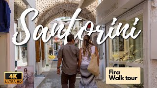 Fira Santorini Greece Walking Tour 4K Ultra HD 60fps [upl. by Hudson]