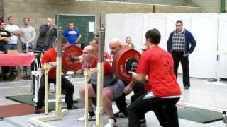 Stephane Bellery Record France FFHMFAC Jean Villenave 290kg Squat Raw [upl. by Carlstrom309]