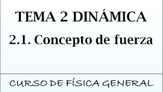 Curso de Física Tema 2 Dinámica 21 Concepto de fuerza [upl. by Onirefes]