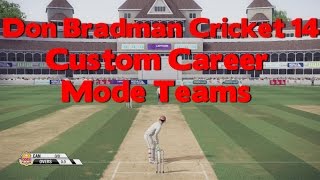 Don Bradman Cricket 14  Custom Career Mode Teams [upl. by Adnolehs]