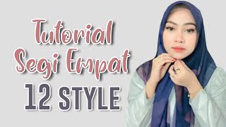 12 GAYA HIJAB SEGIEMPAT SIMPLE ⚘ CARA PAKAI TUDUNG BAWAL STYLE SIMPLE amp CANTIK [upl. by Amluz382]