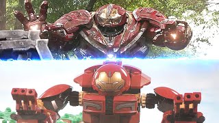 LEGO Avengers Infinity War  Hulkbuster VS Cull Obsidian Scene  Wakanda Battle  Lego VS Movie [upl. by Ysset]