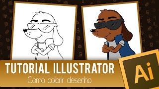 Como colorir desenho no illustrator [upl. by Herzel]