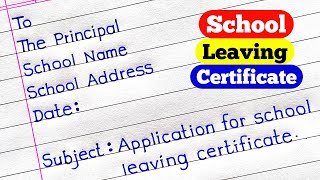 Application for School Leaving Certificate in English  School Leaving Certificate Application [upl. by Olemrac]