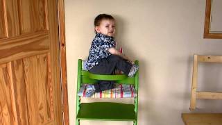 Climbing into Tripp Trapp chair [upl. by Bili]