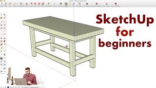 How to Model a Workbench in Sketchup  Woodworking [upl. by Goldner79]