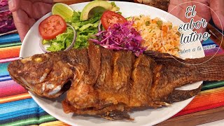 🔴Mojarras Fritas ¡Como Hacer un Delicioso Pescado Frito al Mojo de Ajo Riquisimas👌El sabor latino [upl. by Wylde]