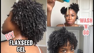 I Did a Wash and Go with DIY FLAXSEED Gel [upl. by Benton658]