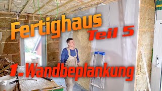 Das FertighausWände 1 mit Trockenbau Beplanken  DH – Trockenbau [upl. by Yeslah]