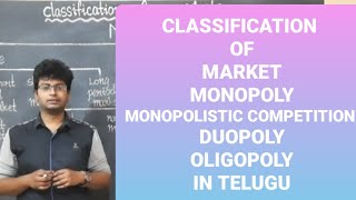 classification of market monopoly monopolistic competition oligopoly duopoly in telugu [upl. by Lail]