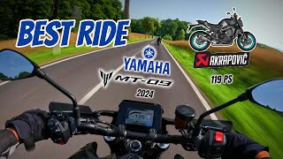 Yamaha MT 09 2024 AKRAPOVIC test ride  Low wind noise  POV  4K [upl. by Eelam]