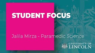 Student Focus Jalila Mirza Paramedic Science [upl. by Etnaed242]