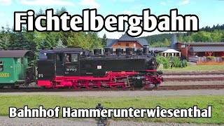 Fichtelbergbahn im Bahnhof Hammerunterwiesenthal [upl. by Bonny]