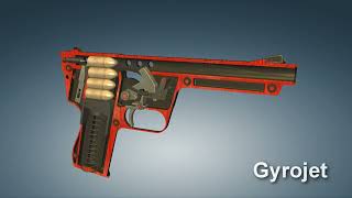 MBA Gyrojet pistol How it works  3dGun [upl. by Etyak]