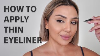 EASY TECHNIQUE FOR PERFECTLY THIN EYELINER  NINA UBHI [upl. by Egag]