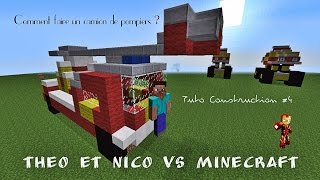 Minecraft Tuto Constructions 4  Comment faire un Camion Pompier [upl. by Ot538]