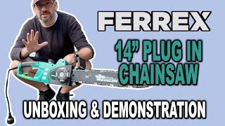 Ferrex 14 inch 11 Amp  Plug in Chainsaw  Demonstration and Review  Clueless Dad ferrex aldi [upl. by Phaedra824]