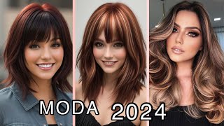 NUEVOS TIPS DE MODA EN CORTES Y TINTES DE CABELLO 2024 para chicas con Estilo [upl. by Michell]