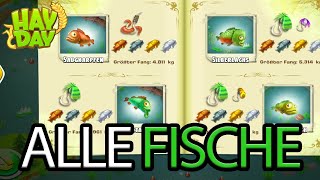 KOMPLETTES ANGELBUCH 😍  ALLE FISCHE 🐟 in Hay Day  SyromerB [upl. by Yrtsed]