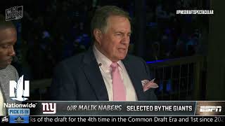 Malik Nabers drafted by the Giants at No 6 REACTION  Pat McAfee Draft Spectacular [upl. by Kingdon57]