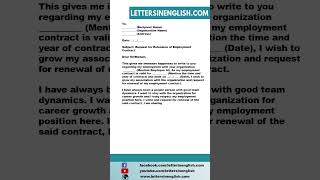 Request Letter for Extension of Employment Contract by Employee [upl. by Hungarian]