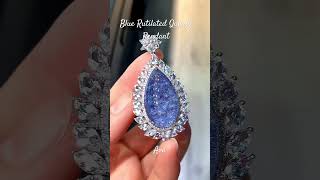 Blue Rutilated Quartz Pendant crystals jewelry lucky [upl. by Laurence654]