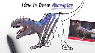 How to Draw Alloraptor dinosaur from Jurassic World Alive Easy Step by Step [upl. by Phillida986]