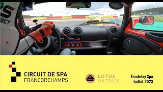 SpaFrancorchamps 2023  Quick canary Alpine against too noisy Lotus Exige 410 [upl. by Nilcaj]