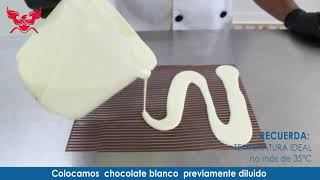 FILIGRANA EFECTO ESPIRAL DE CHOCOLATE GOOL BITT COBERTURA BLANCA Y NEGRA [upl. by Yremogtnom]