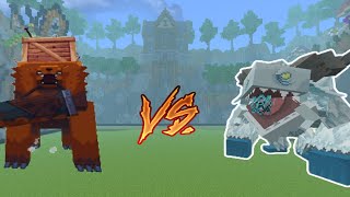 BarbearianBoss expansion vs Frostmaw Mowzies Mobs  Minecraft Mobbattle [upl. by Anived]