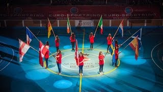 Video EuroSportring Velkomstceremoni ved sportsarenaen I Blanes Spanien [upl. by Aihk361]